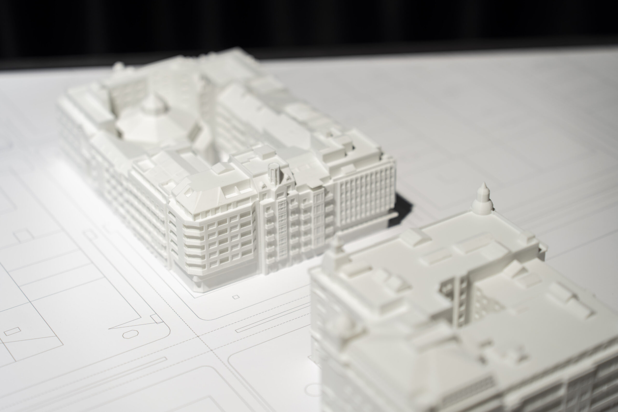 Una maqueta que se encuentra en la exposición ensanches en euskadi